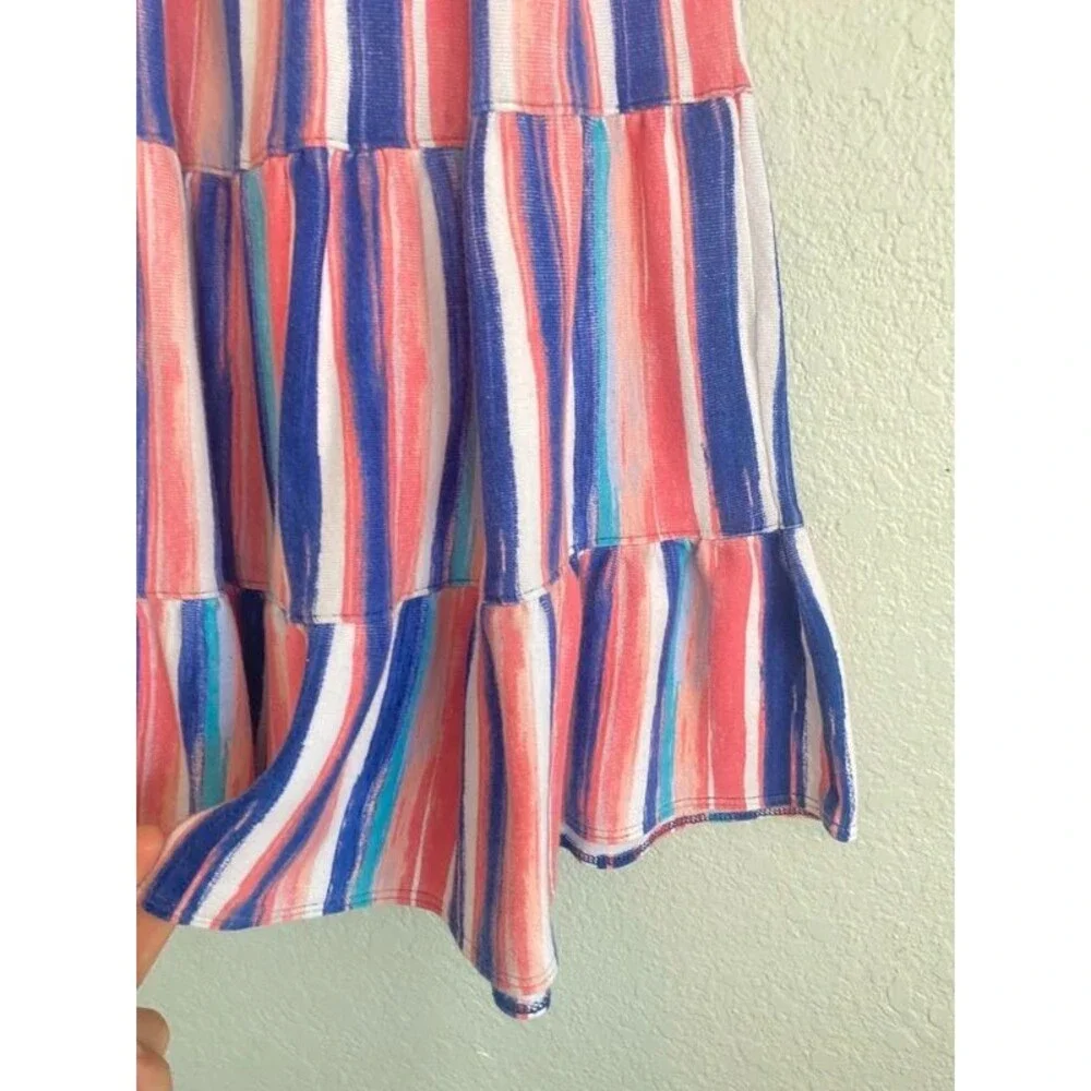 Gymboree Striped Dress 4 Multicolor Tiered Cotton Sundress Tie Strap